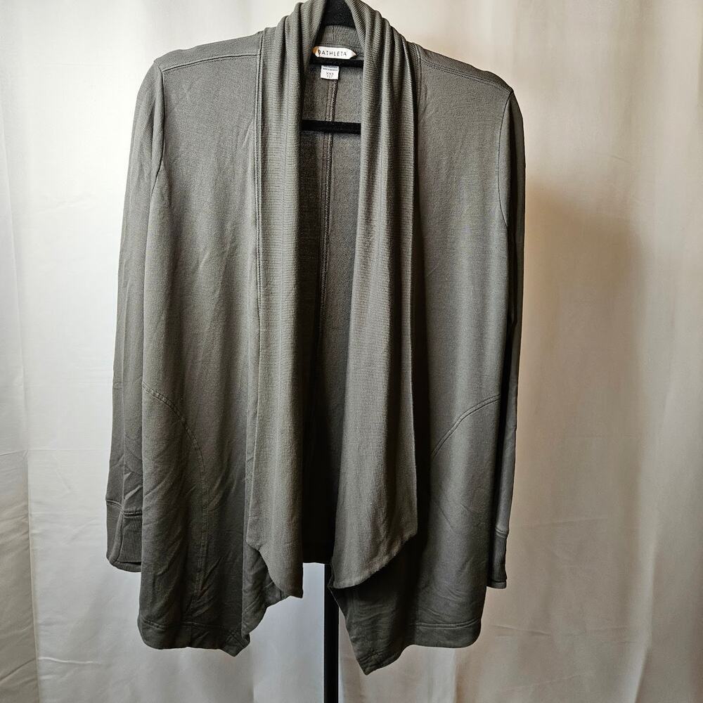Athleta Cozy Karma Wrap Open Cardigan Lightweight Gray XXS